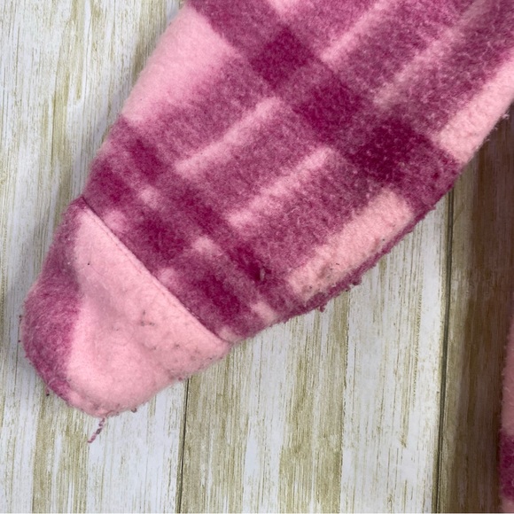 Hanna Andersson Pink Plaid Faux Wool Felt Shirt Jacket Shacket - Picture 6 of 8